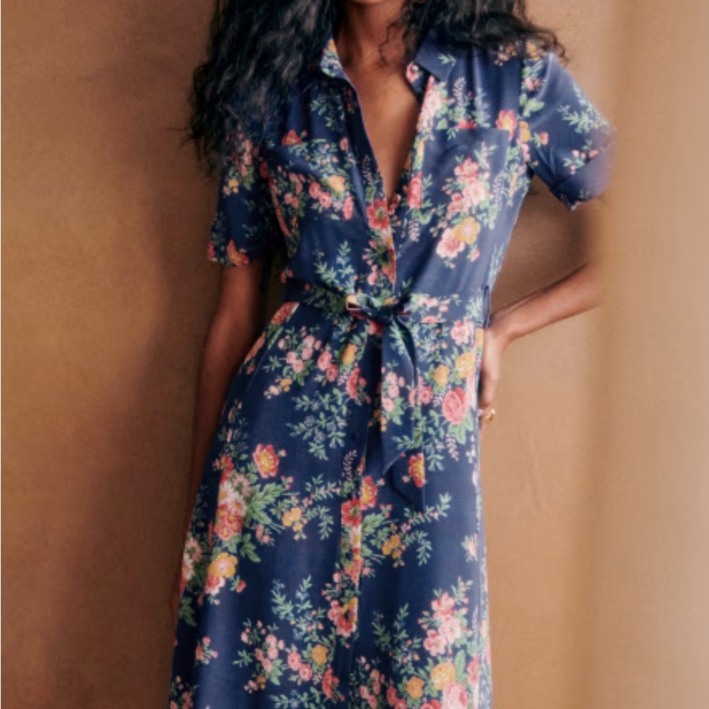 Sezane Adele Floral Button-Up Dress NWOT